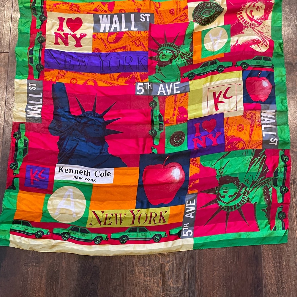 Kenneth Cole Vibrant New York City Scape Silk Scarf